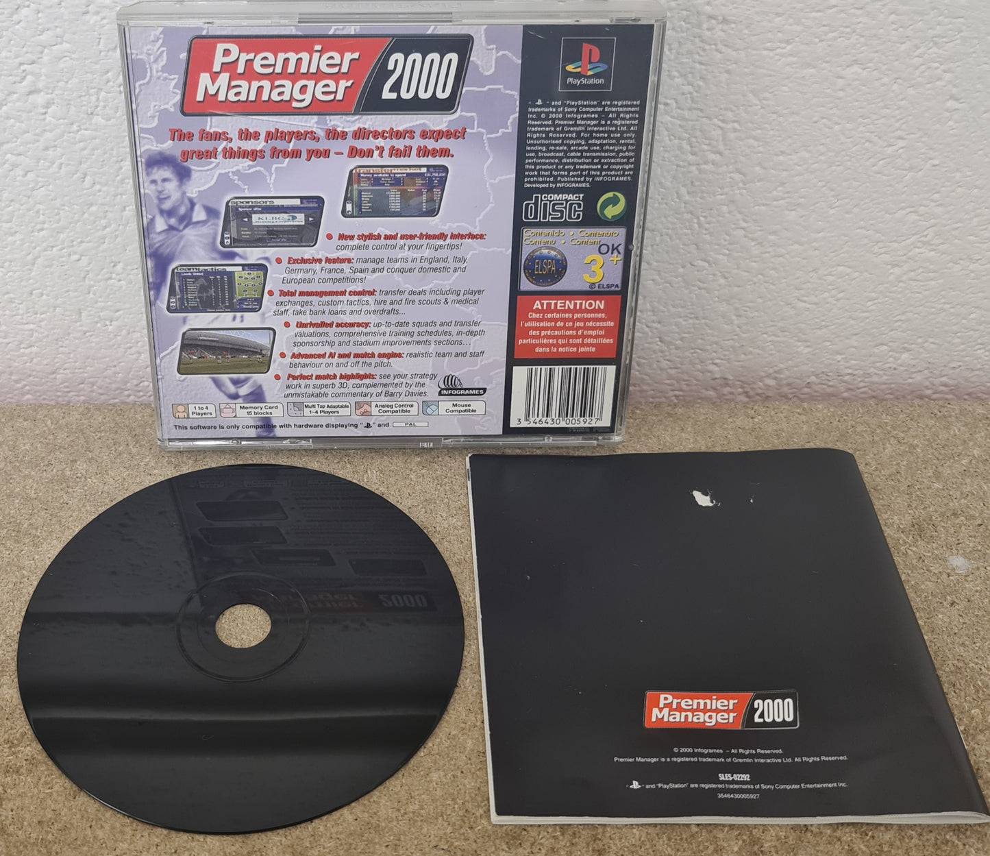 Premier Manager 2000 Sony Playstation 1 (PS1) Game