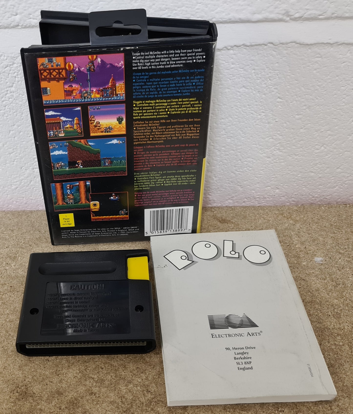 Rolo to the Rescue Black Label Sega Mega Drive Game