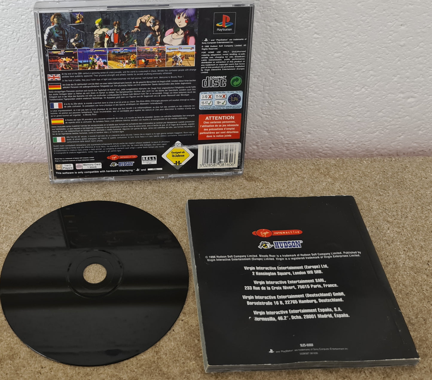 Bloody Roar Sony Playstation 1 (PS1) Game