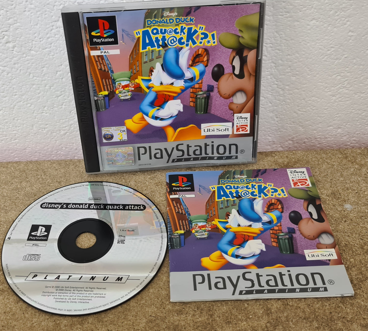 Donald Duck Quack Attack Platinum Sony Playstation 1 (PS1) Game