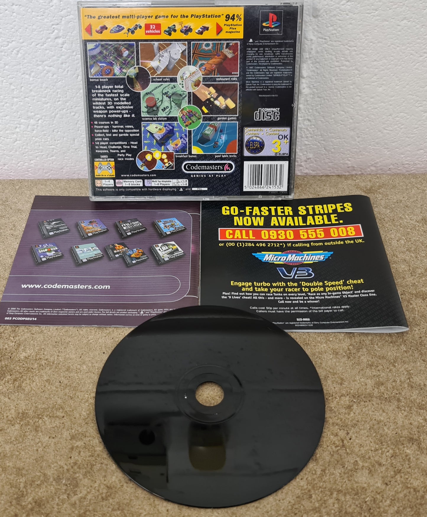 Micro Machines V3 Value Series Sony Playstation 1 (PS1) Game