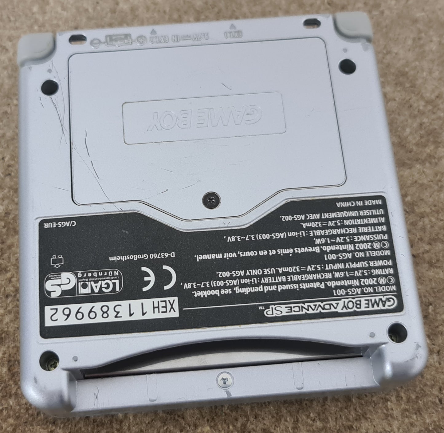 Game Boy Advance SP Silver Console