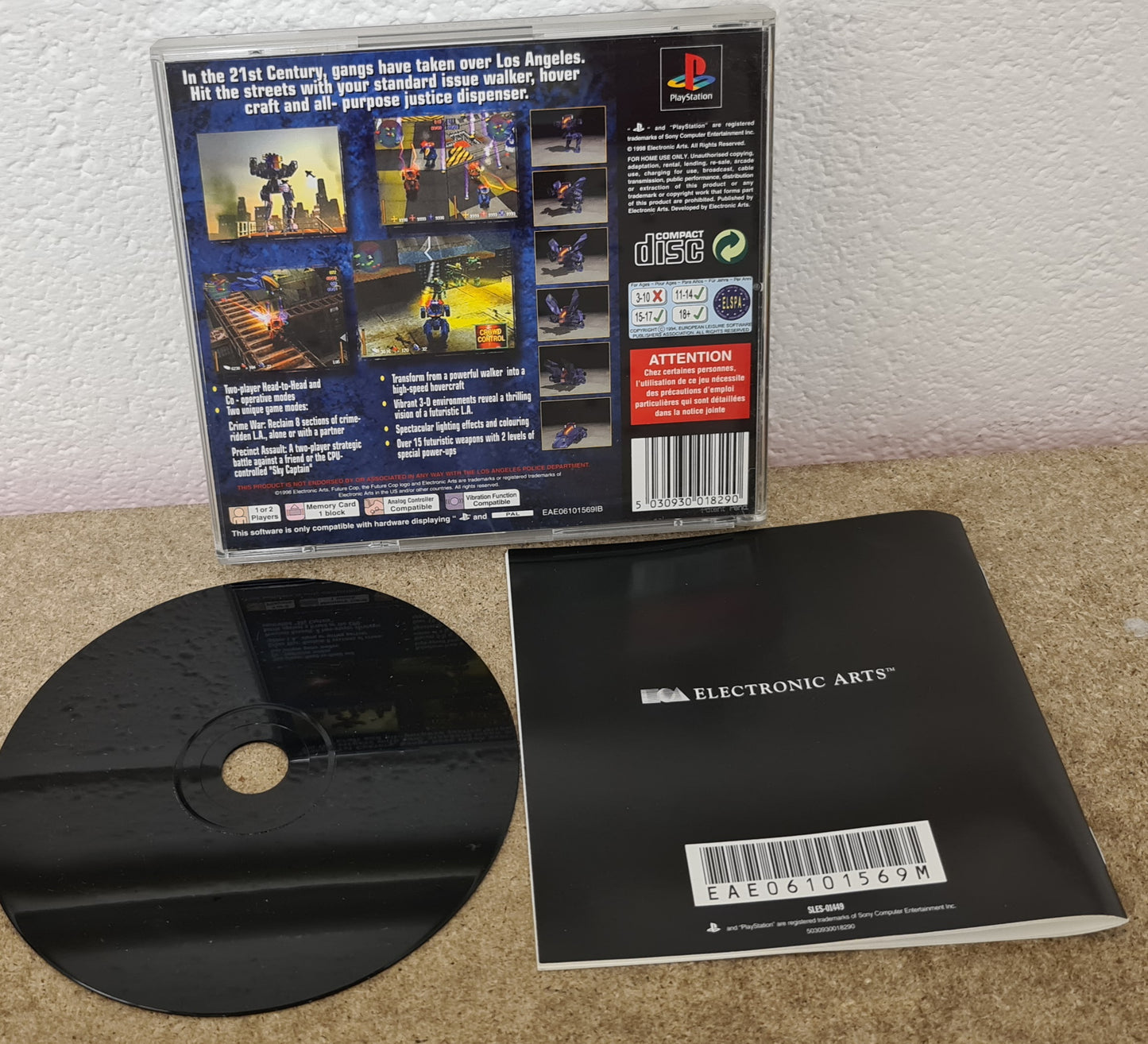 Future Cop L.A.P.D Sony Playstation 1 (PS1) Game