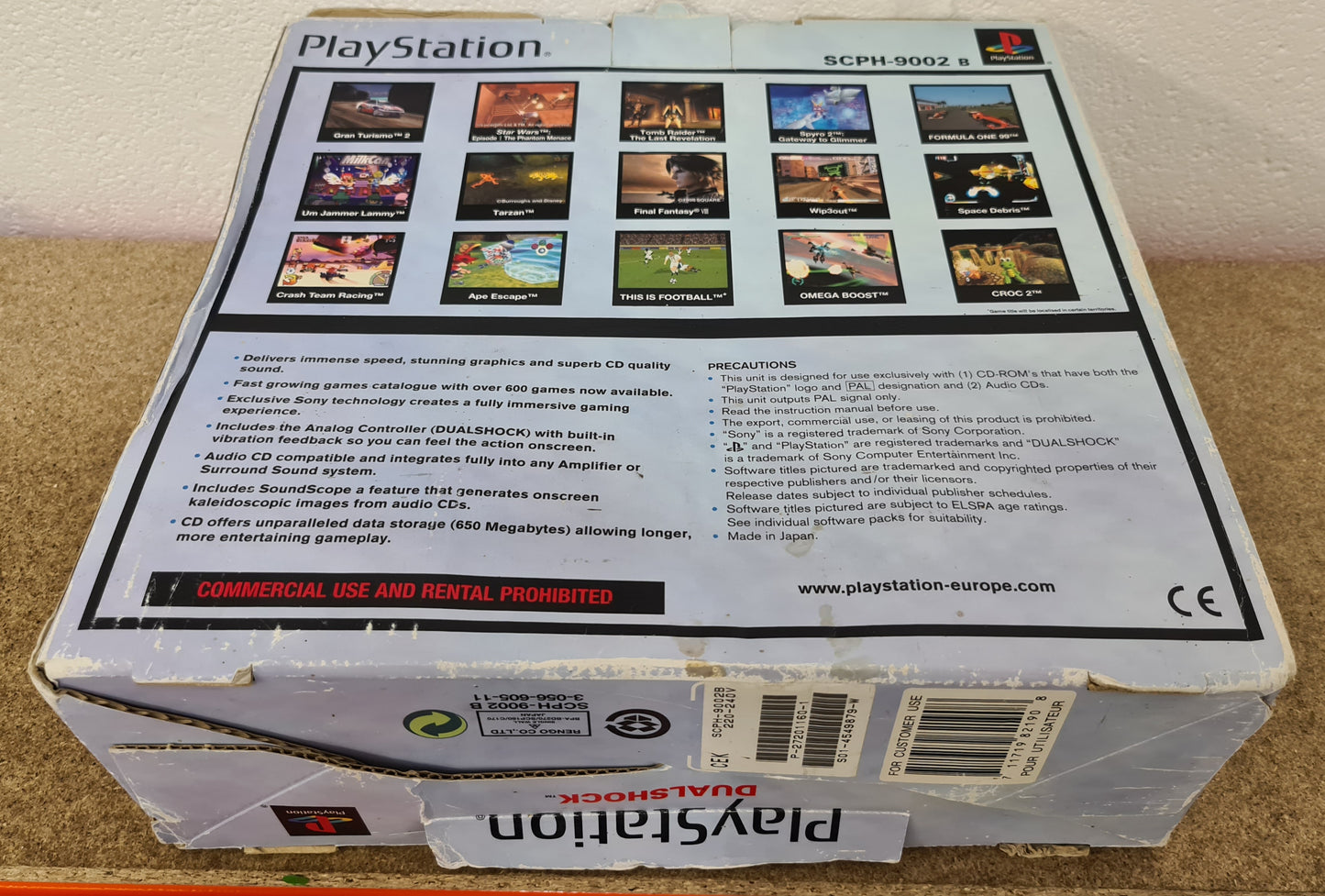 Boxed Sony Playstation 1 (PS1) Console SCPH 9002 with 1MB Memory Card