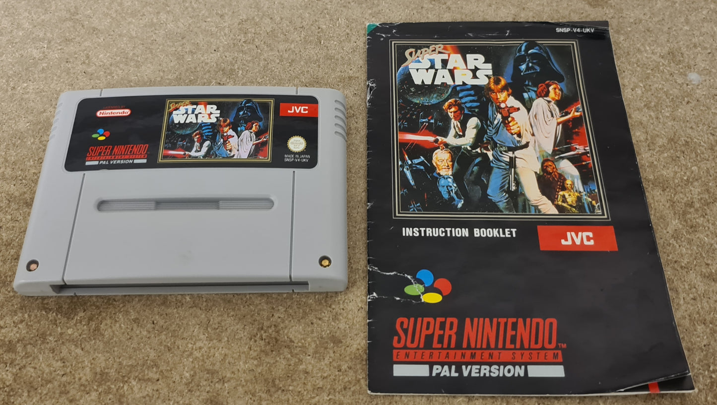 Super Star Wars Super Nintendo Entertainment System (SNES) Game Cartridge & Manual Only
