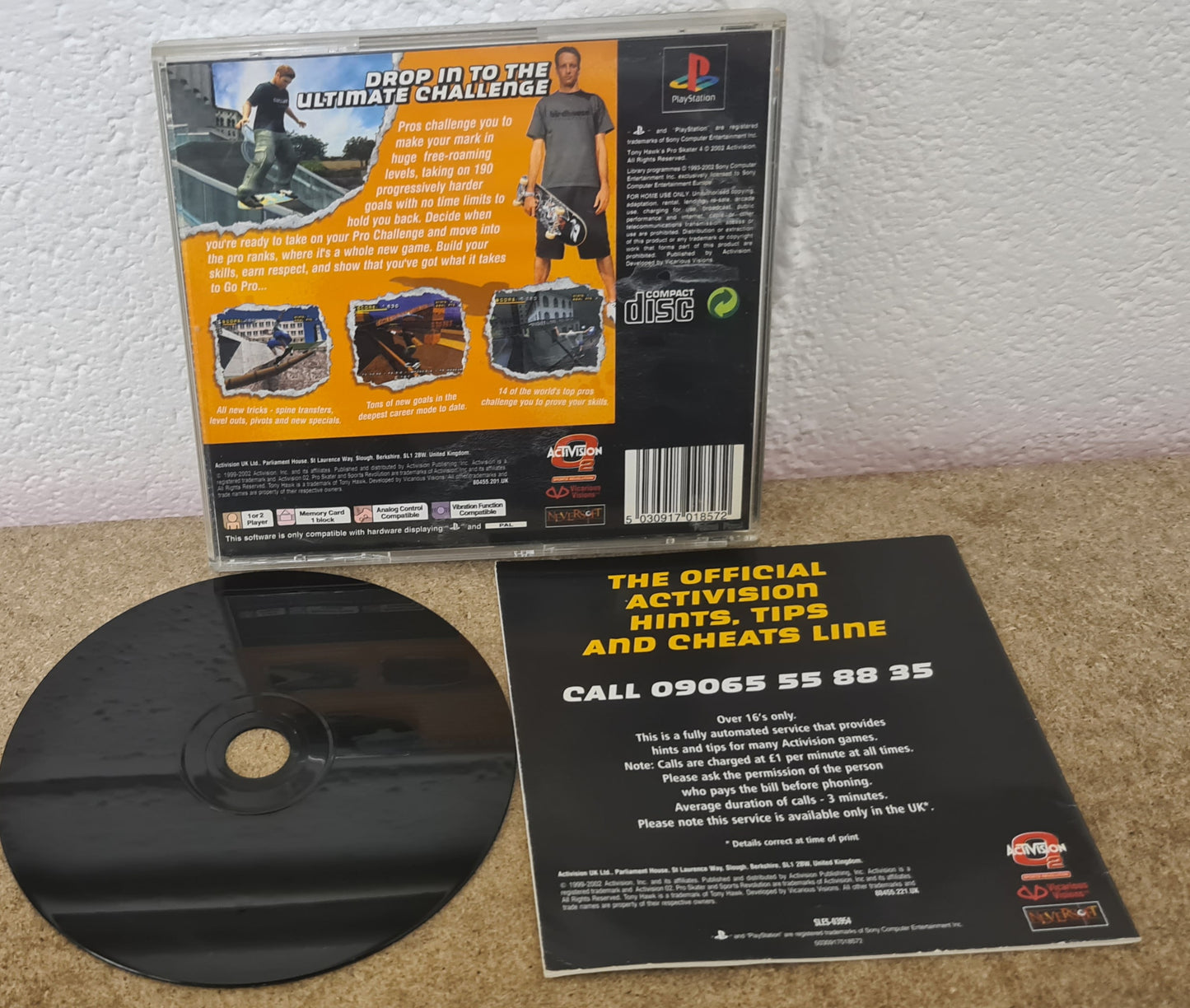 Tony Hawk's Pro Skater 4 Black Label Sony Playstation 1 (PS1) Game