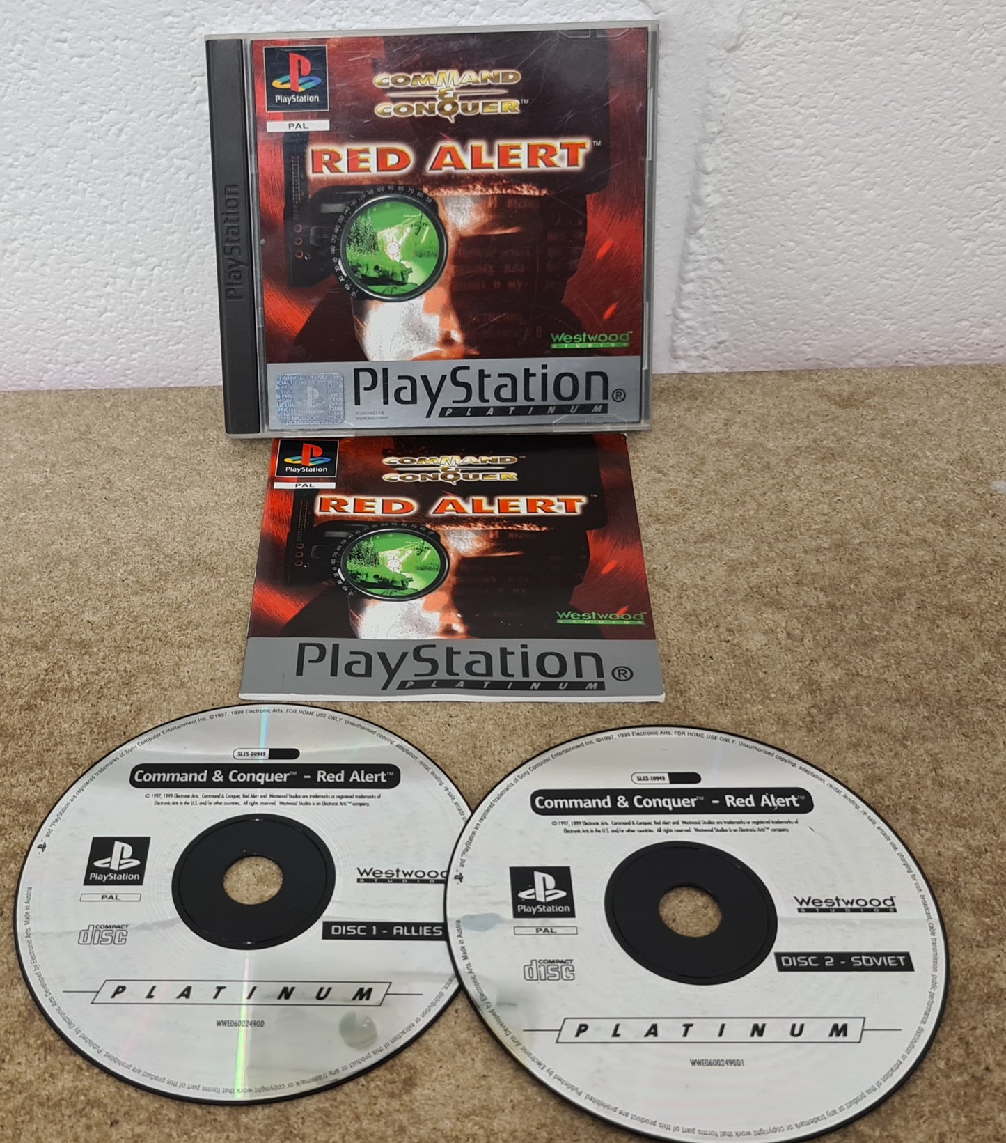 Command & Conquer Red Alert Platinum Sony Playstation 1 (PS1) Game
