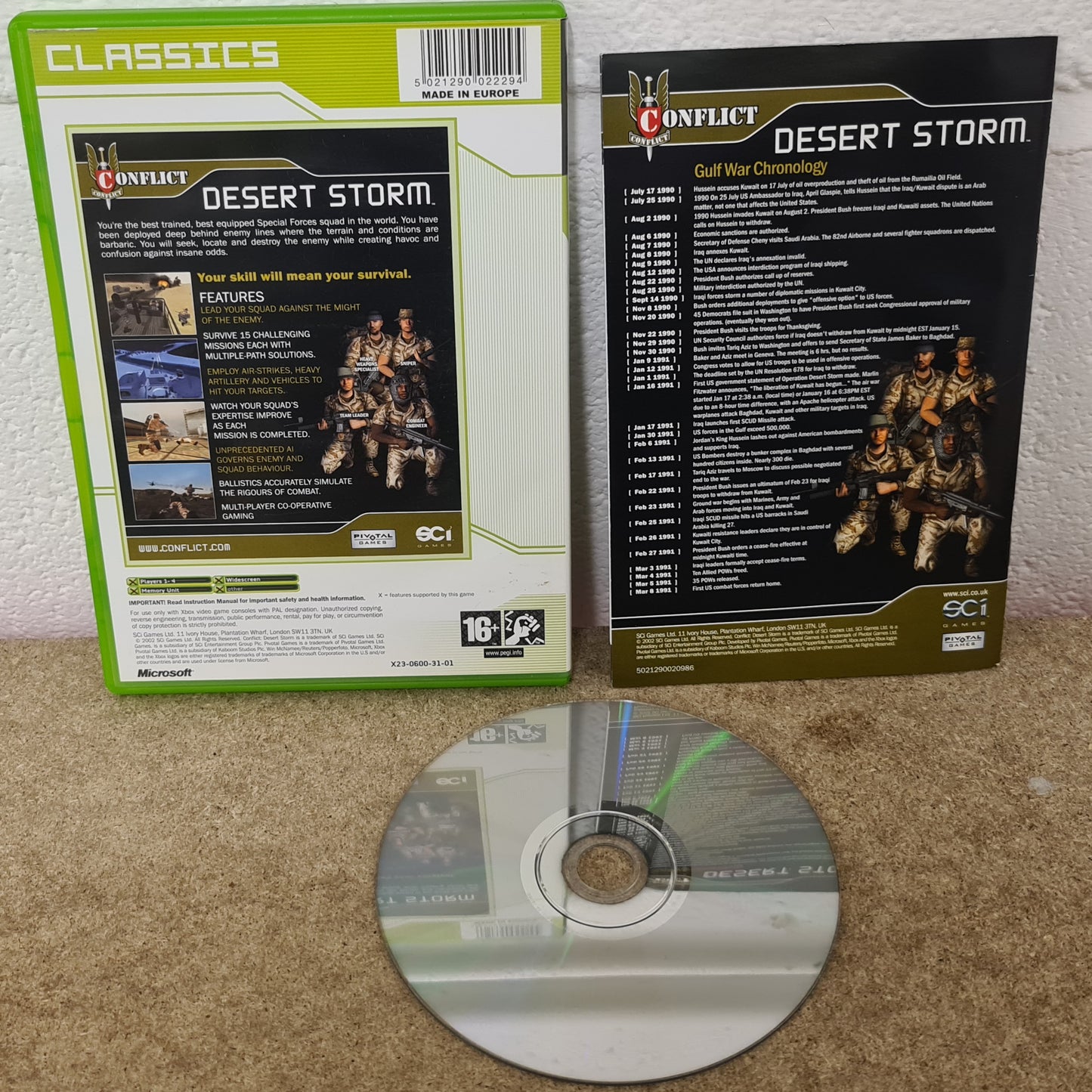 Conflict Desert Storm Classics Microsoft Xbox Game