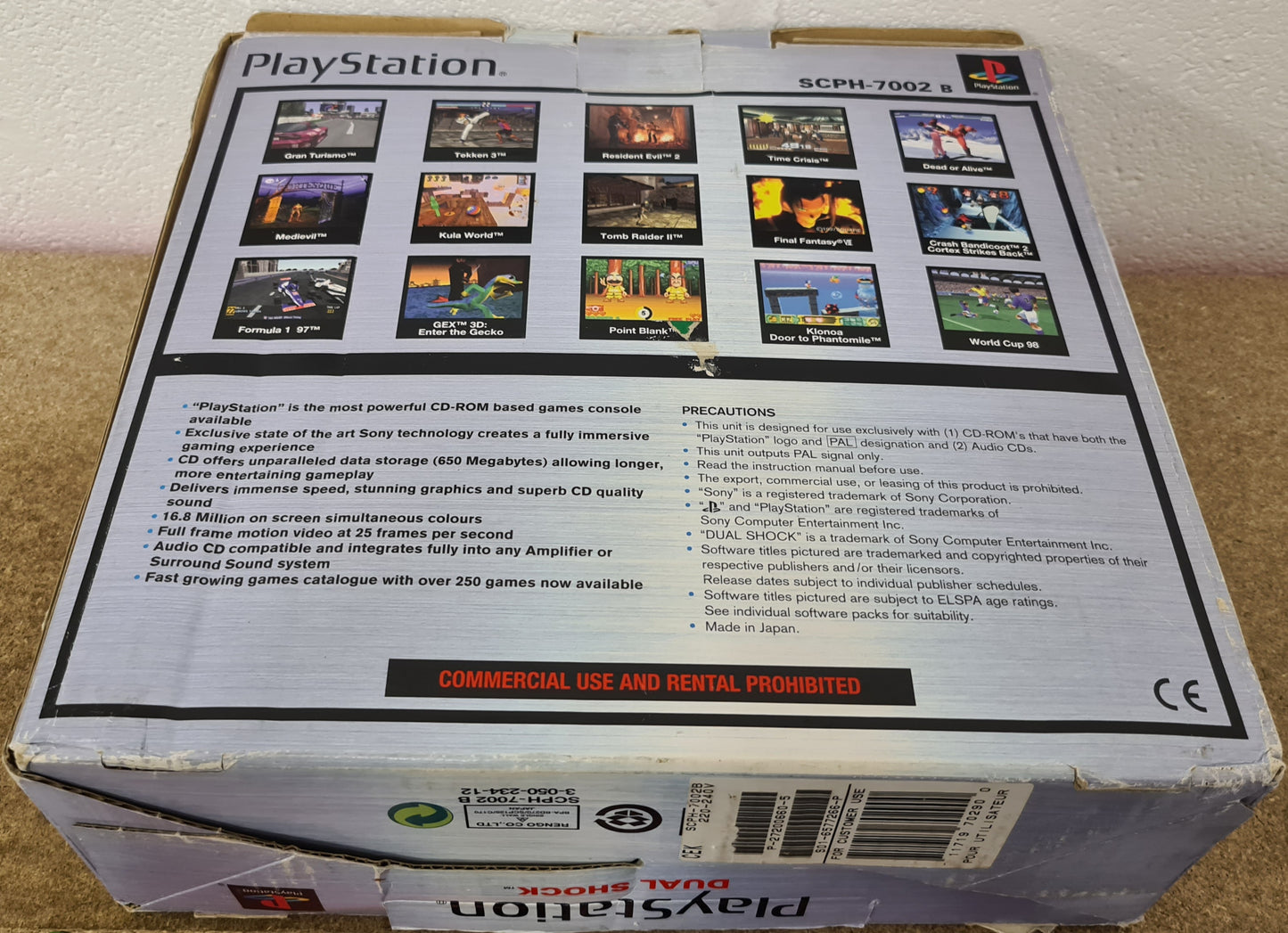 Boxed Sony Playstation 1 (PS1) SCPH 7002 Console with Third Party Memory Card