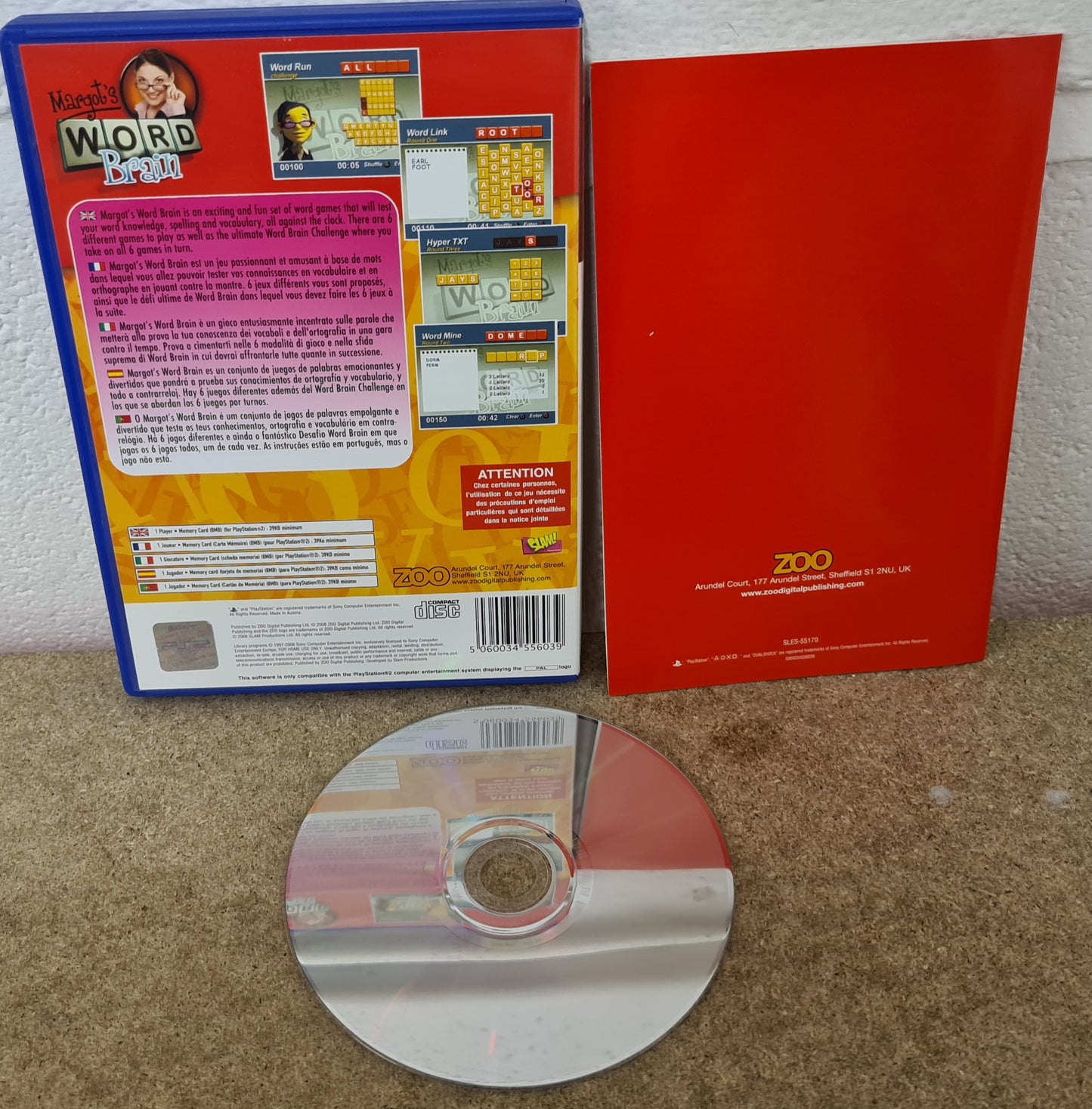 Margot's Word Brain Sony Playstation 2 (PS2) Game