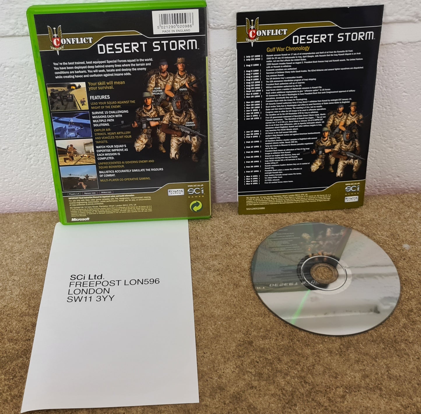 Conflict Desert Storm Black Label Microsoft Xbox Game