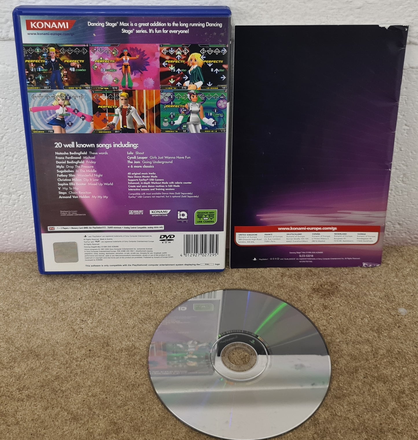 Dancing Stage Max Sony Playstation 2 (PS2) RARE Game