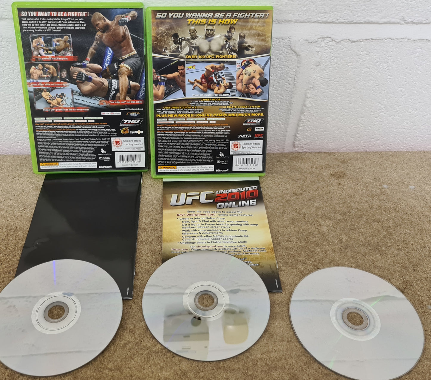 UFC Undisputed 2009 & 2010 with RARE Fight Night DVD Microsoft Xbox 360 Game Bundle