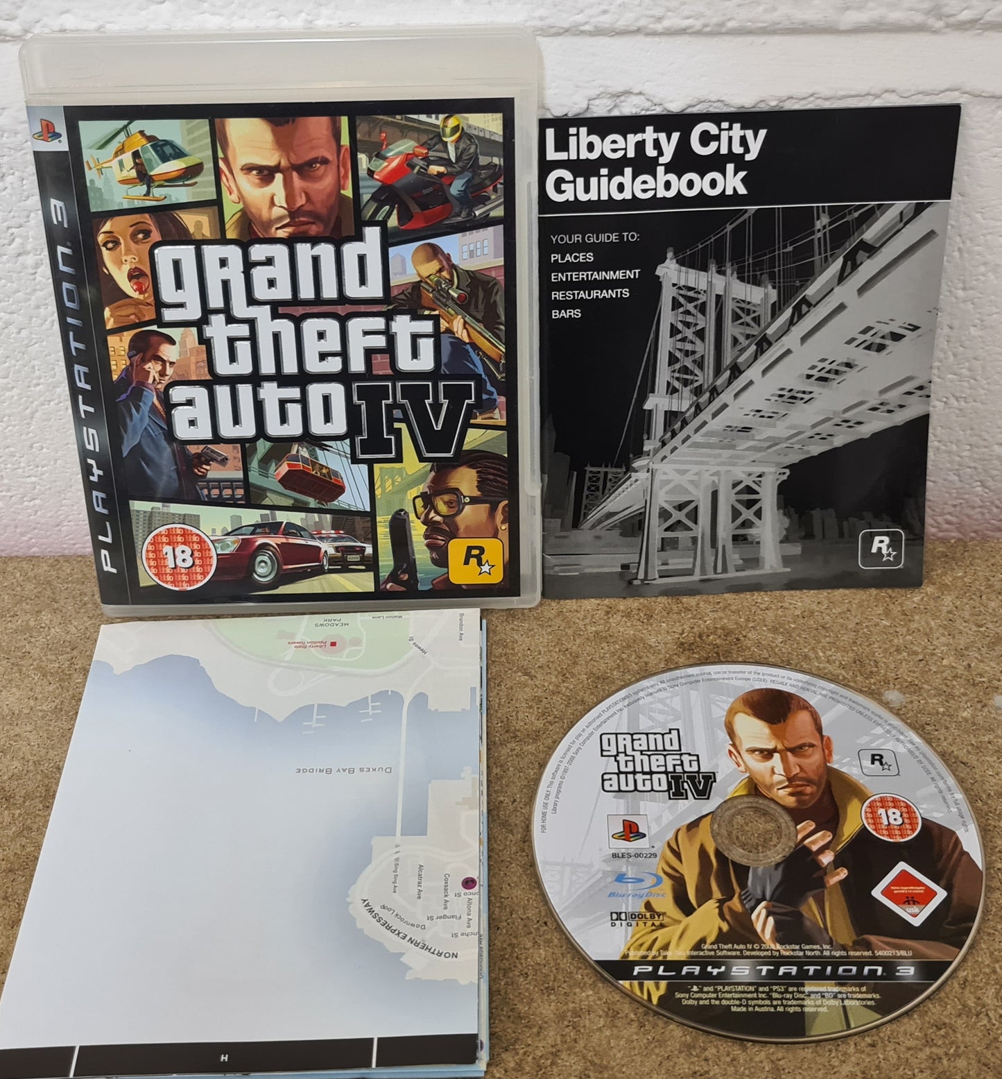 Grand Theft Auto IV with Map Black Label Sony Playstation 3 (PS3) Game