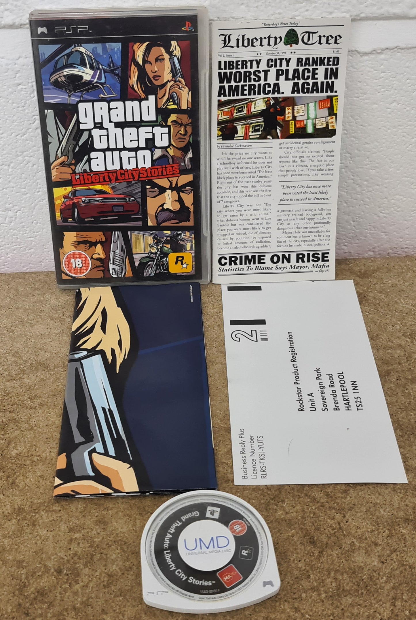 Grand Theft Auto Liberty City Stories with Map Black Label Sony PSP