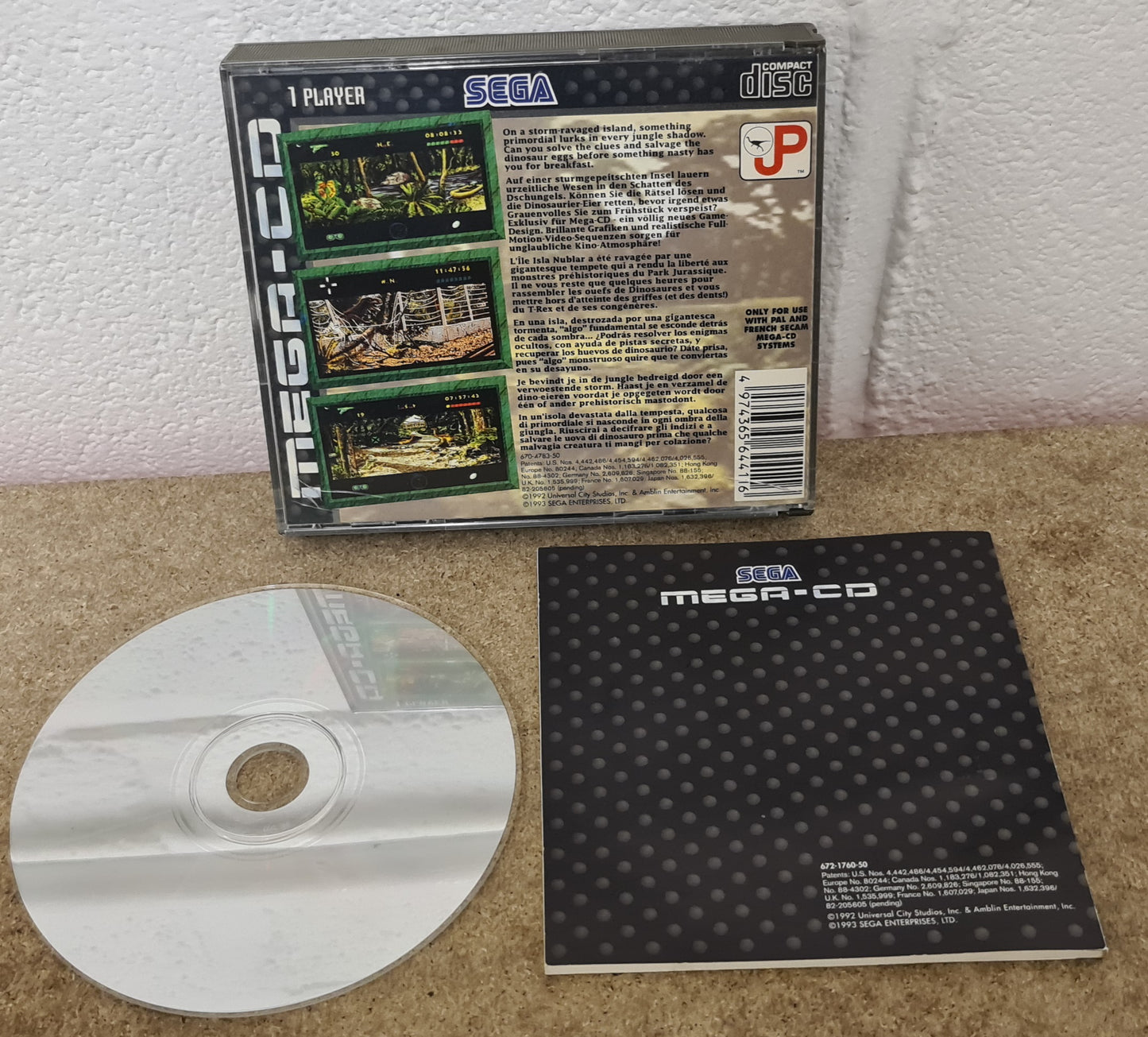 Jurassic Park Sega Mega CD Game