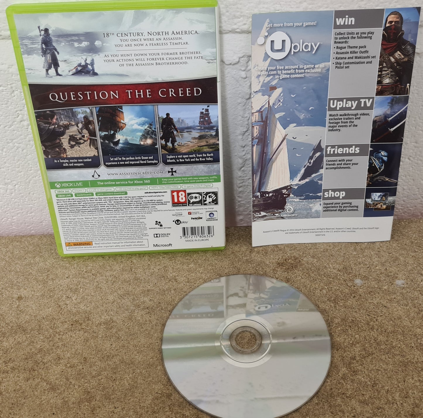 Assassin's Creed Rogue Microsoft Xbox 360 Game