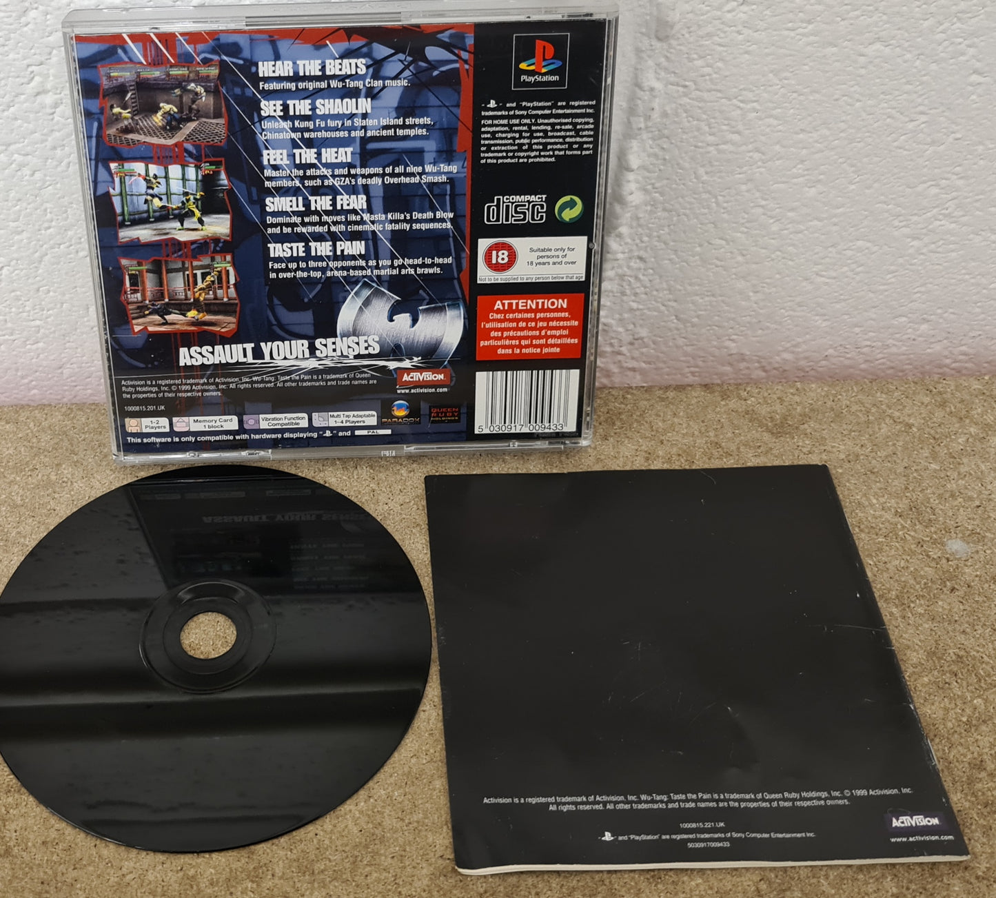 Wu-Tang Taste the Pain Sony Playstation 1 (PS1) Game