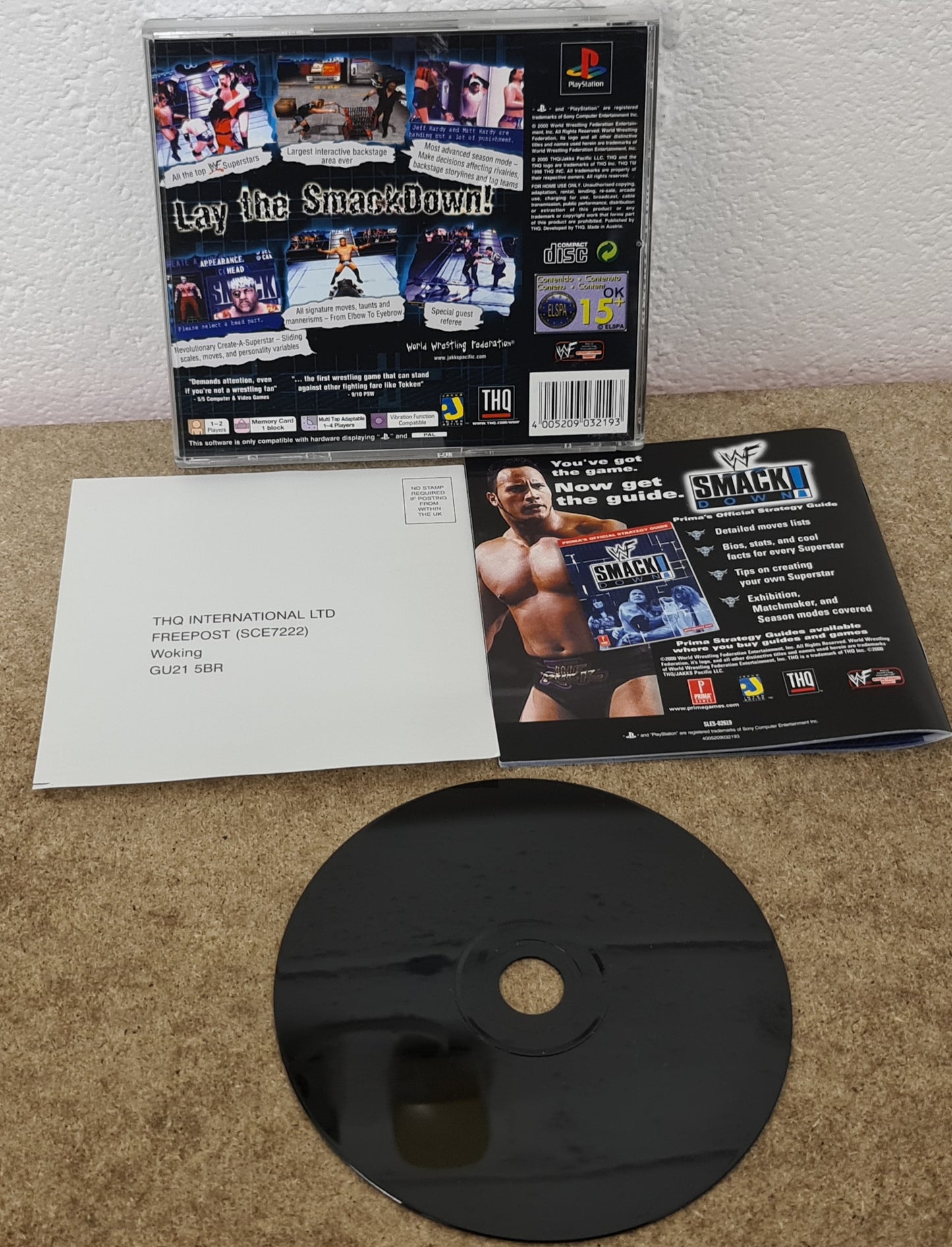 WWF Smackdown Black Label Sony Playstation 1 (PS1) Game