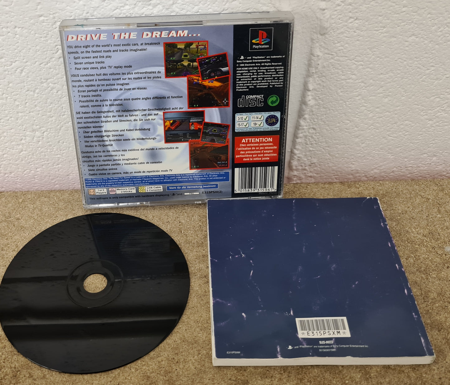 Road & Track Presents the Need for Speed Sony Playstation 1 (PS1) RARE Game