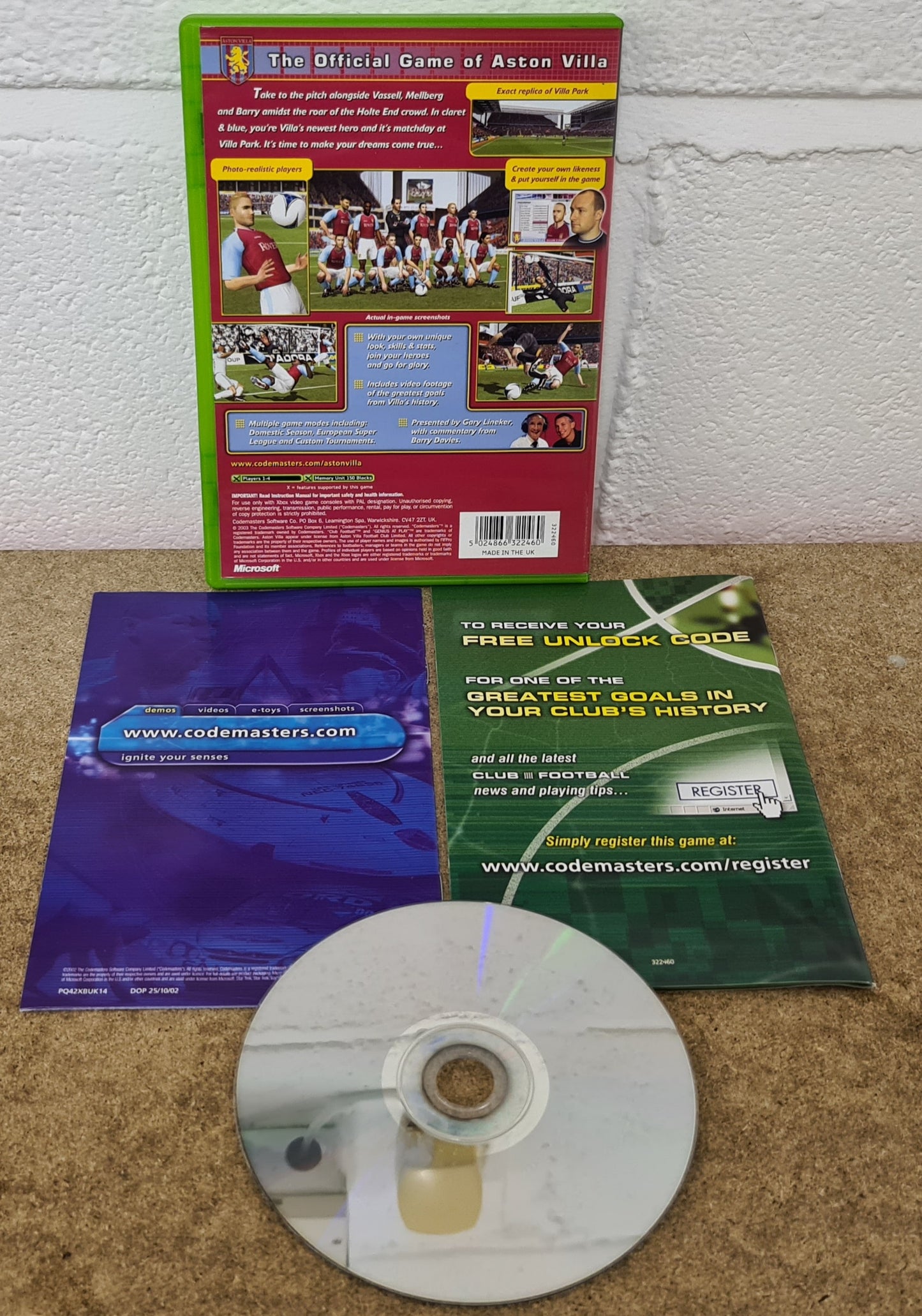Aston Villa Club Football 2003/04 Season Microsoft Xbox Game