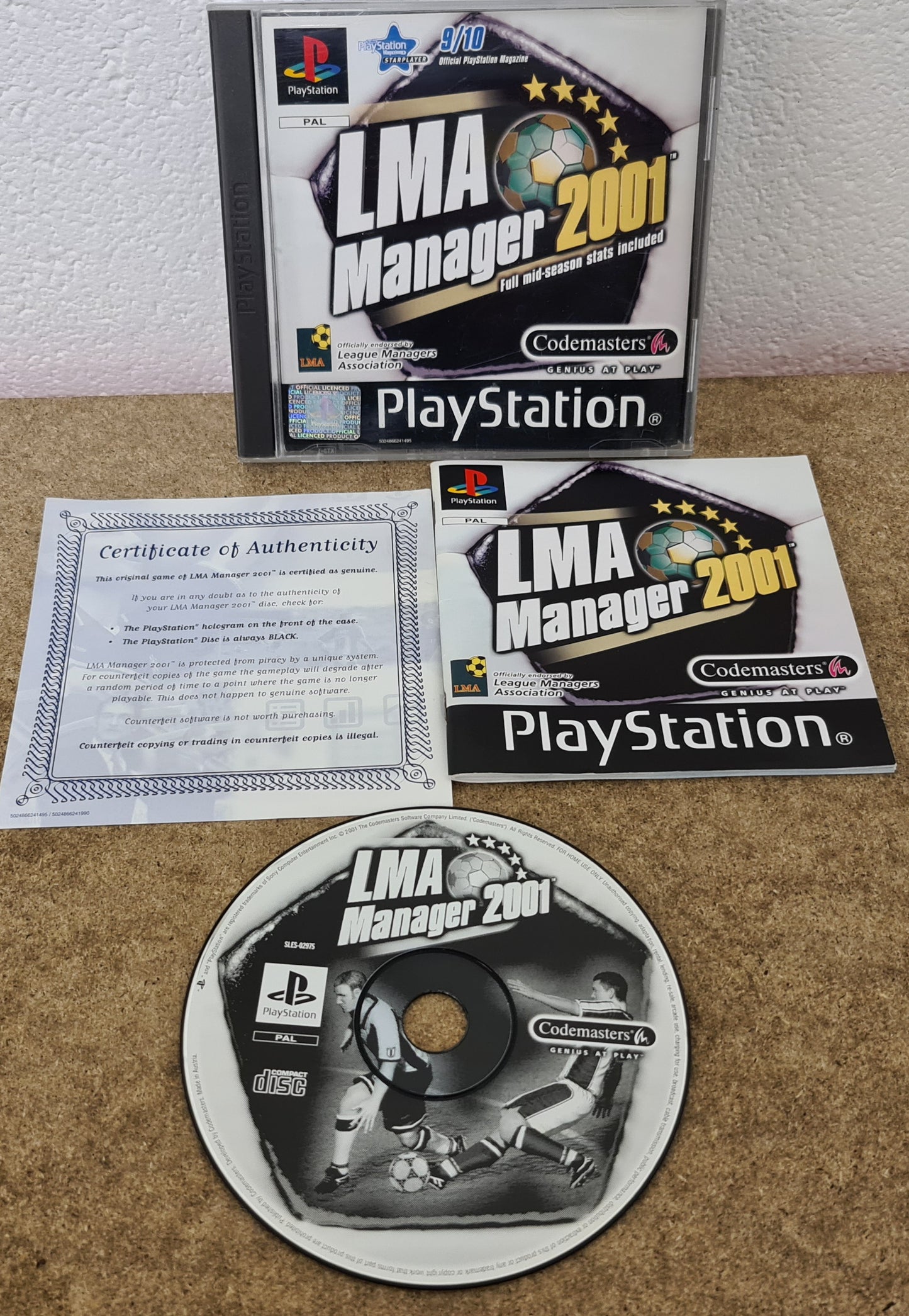 LMA Manager 2001 Sony Playstation 1 (PS1) Game