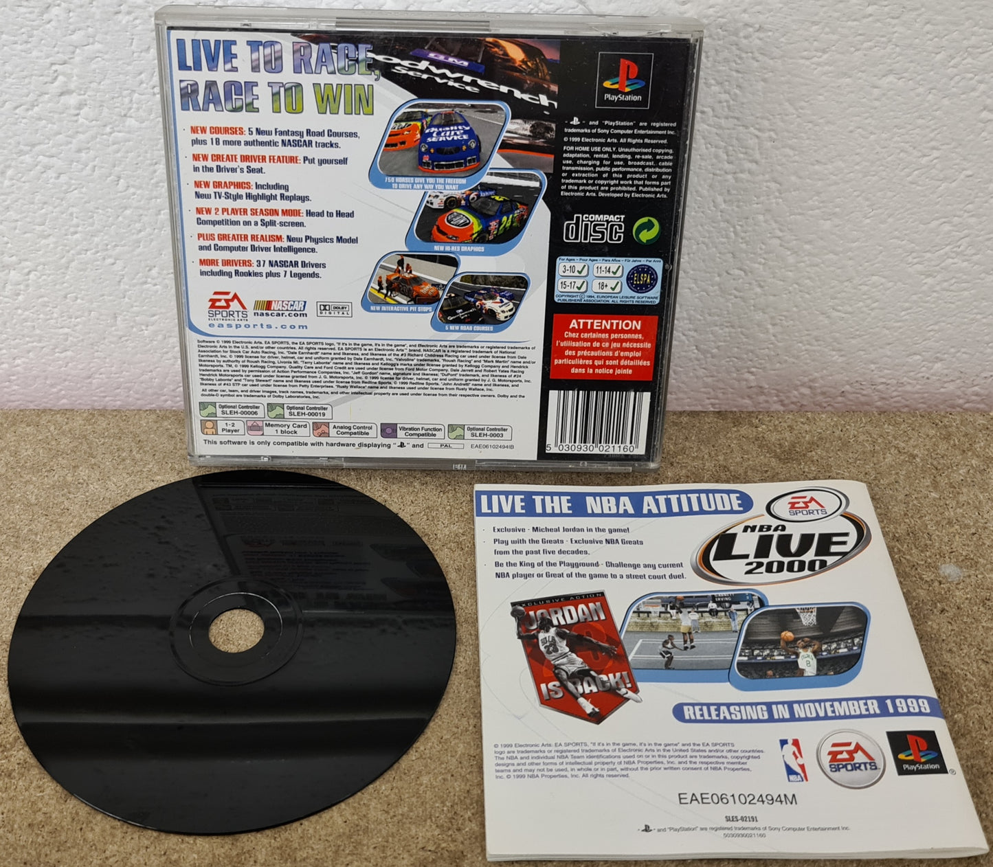 NASCAR 2000 Black Label Sony Playstation 1 (PS1) Game