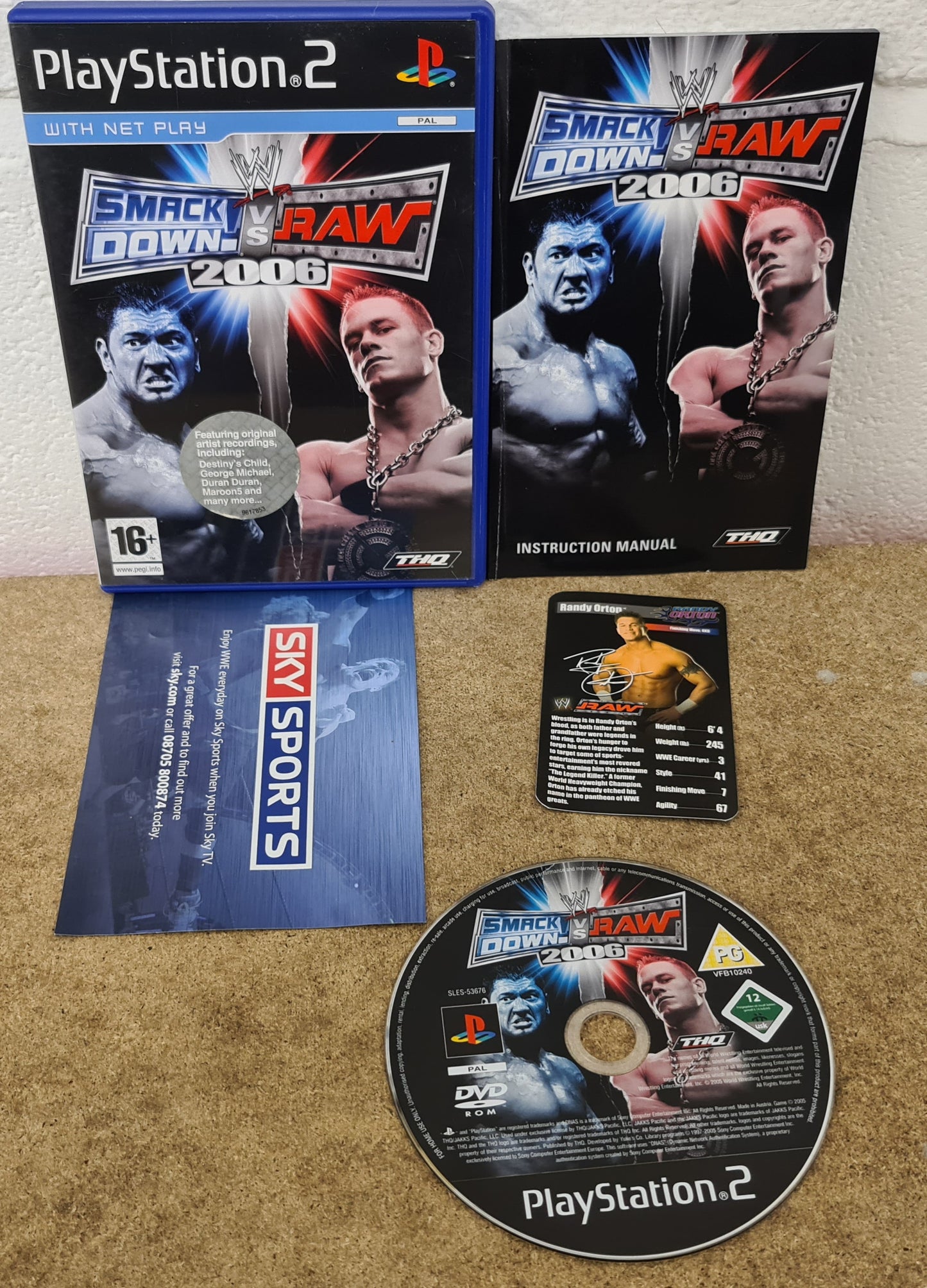 WWE Smackdown Vs Raw 2006 with RARE Top Trump Card Sony Playstation 2 (PS2) Game