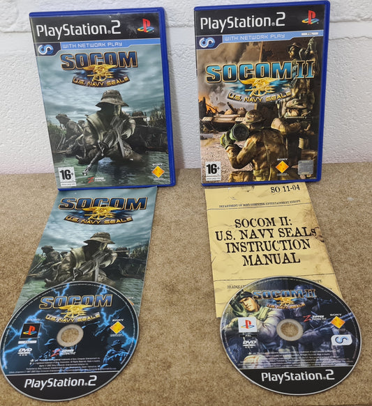 Socom 1 & 2 Sony Playstation 2 (PS2) Game Bundle