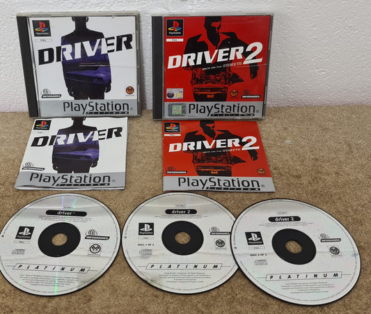 Driver 1 & 2 Platinum Sony Playstation 1 (PS1) Game Bundle