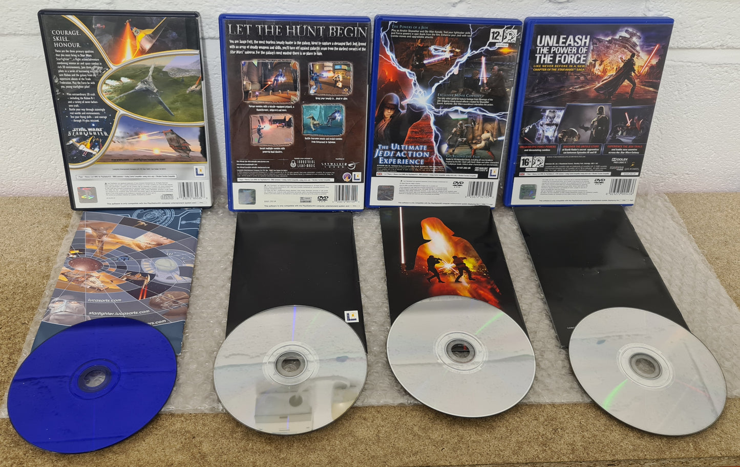 Star Wars X 4 Sony Playstation 2 (PS2) Game Bundle