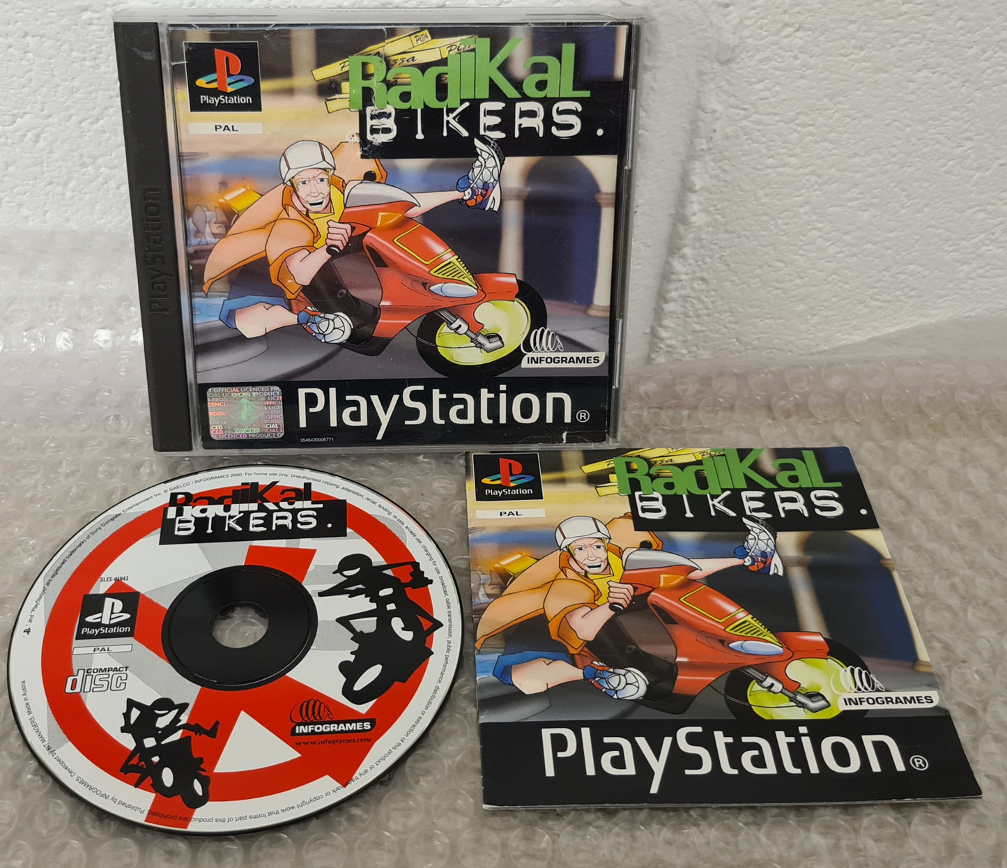 Radikal Bikers RARE Black Label Sony Playstation 1 (PS1) Game