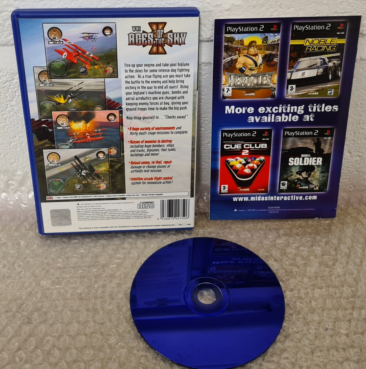 WWI Aces of the Sky Sony Playstation 2 (PS2) Game