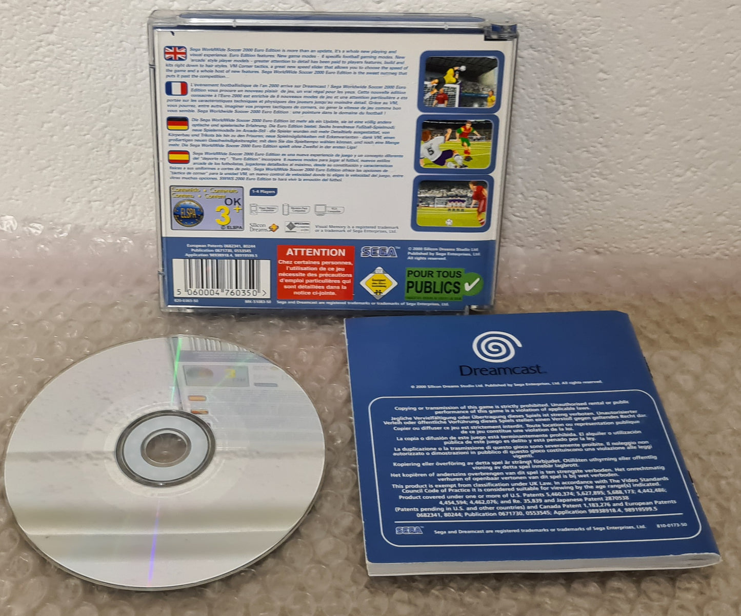 Sega Worldwide Soccer 2000 Euro Edition Sega Dreamcast Game