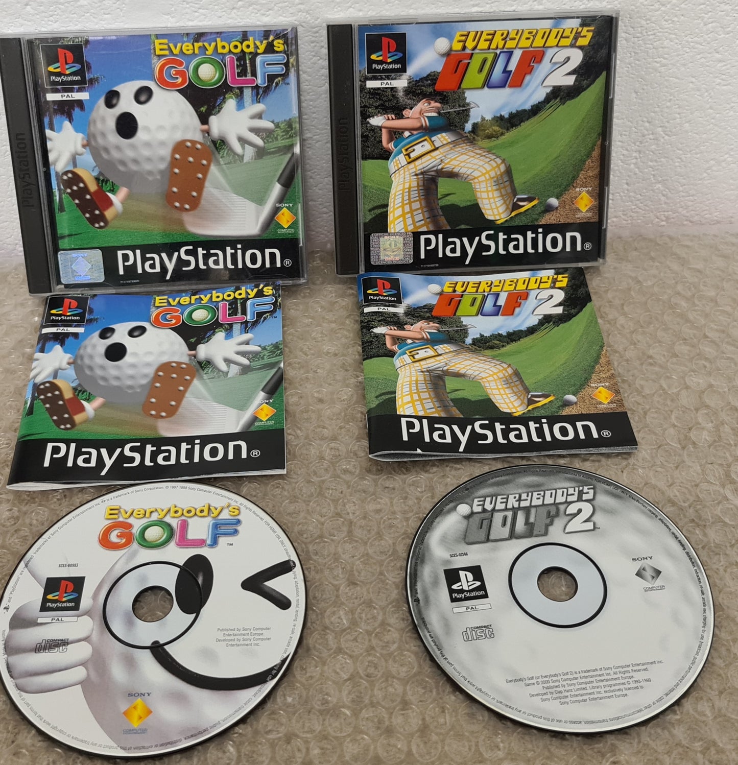 Everybody's Golf 1 & 2 Sony Playstation 1 (PS1) Game Bundle