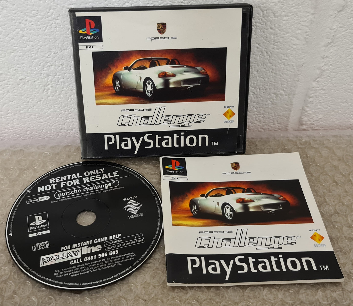 Porsche Challenge RARE Ex Rental Version Sony Playstation 1 (PS1) Game