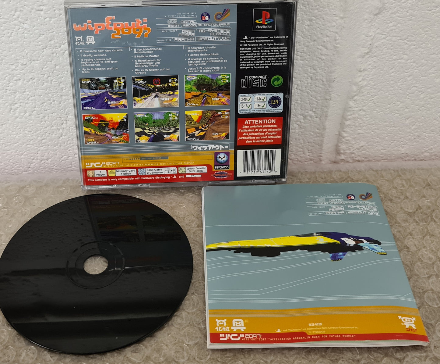 Wipeout 2097 AKA WipEout XL Black Label Sony Playstation 1 (PS1) Game