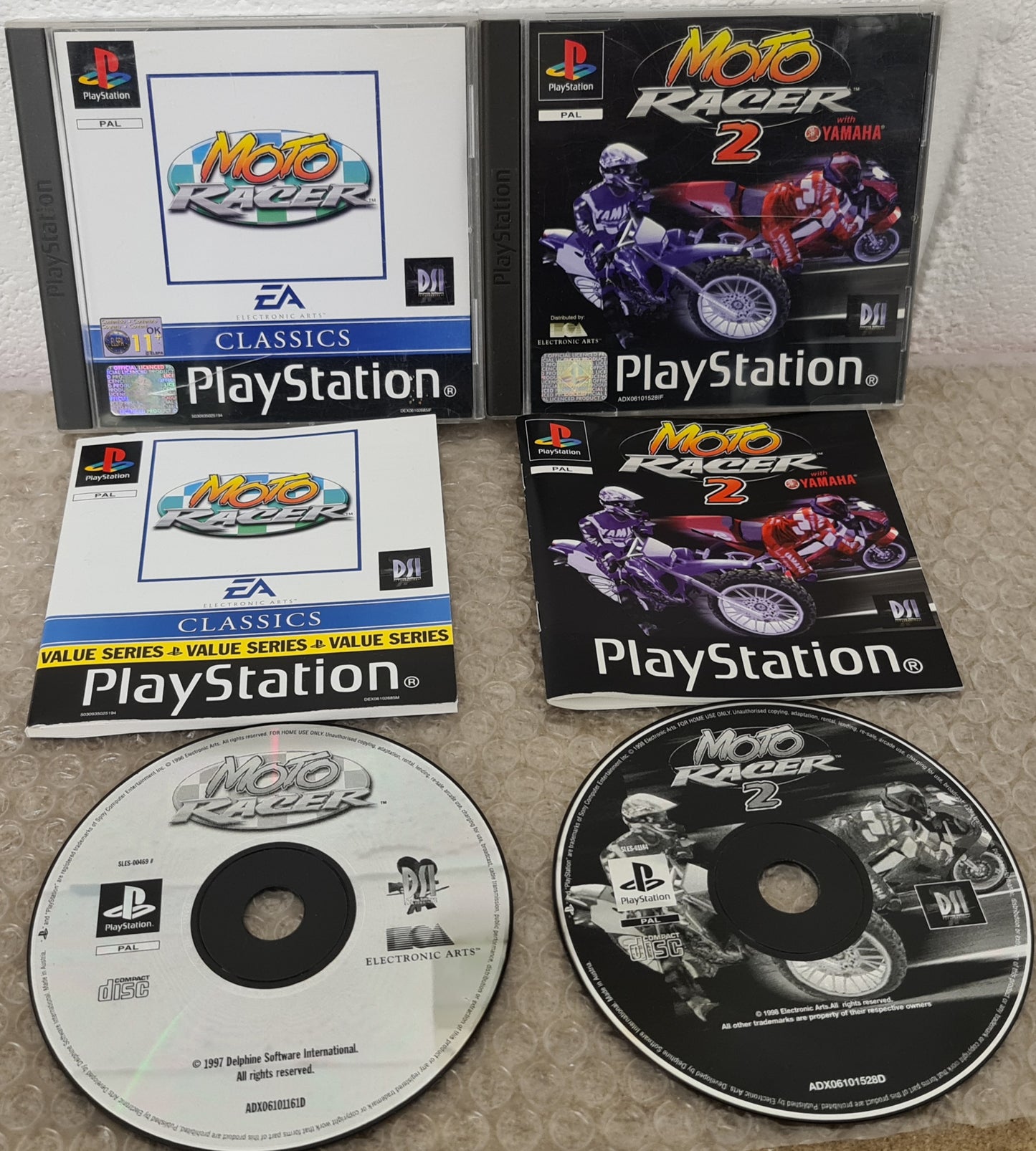 Moto Racer 1 & 2 Sony Playstation 1 (PS1) Game Bundle