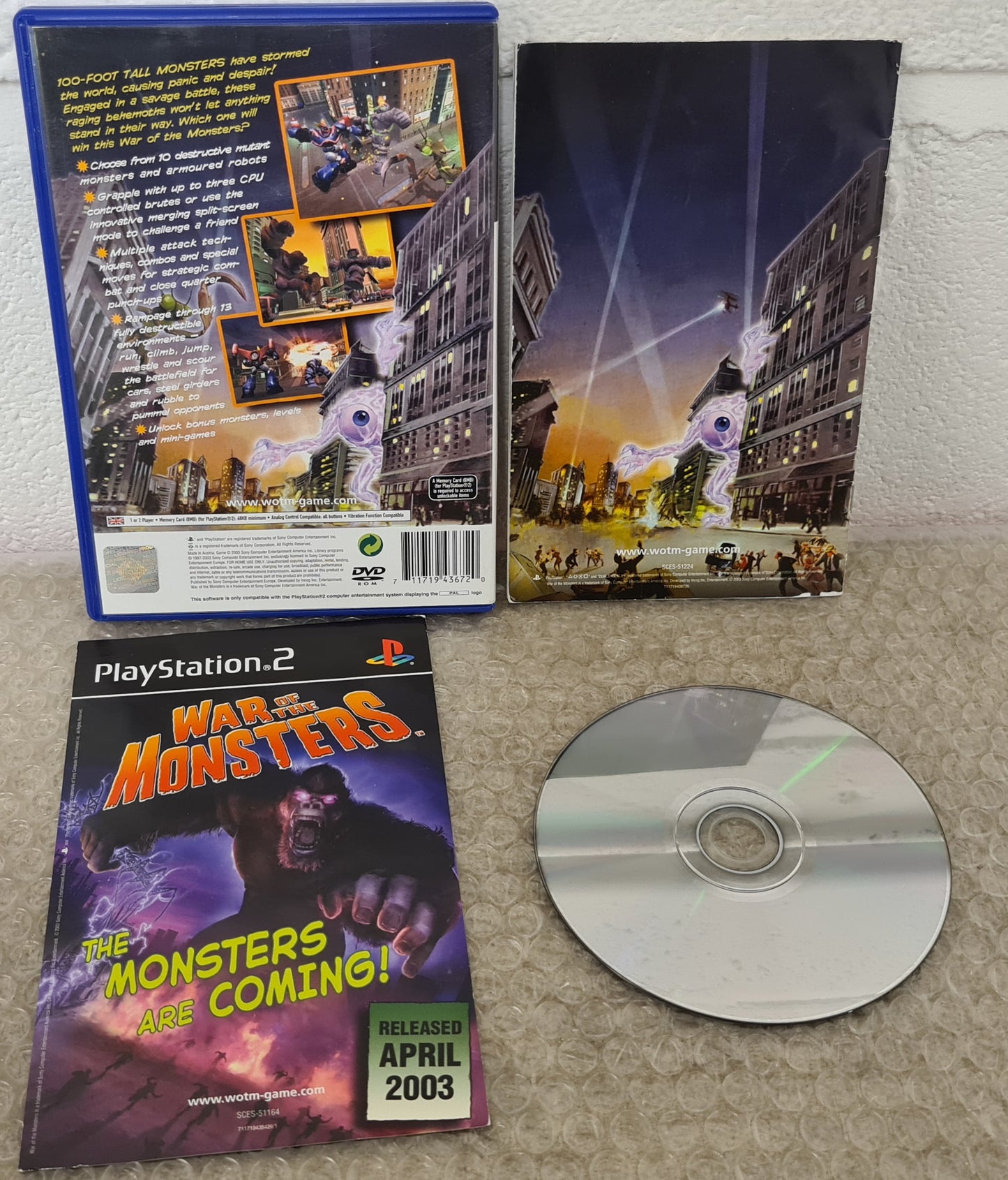 War of the Monsters Sony Playstation 2 (PS2) Game