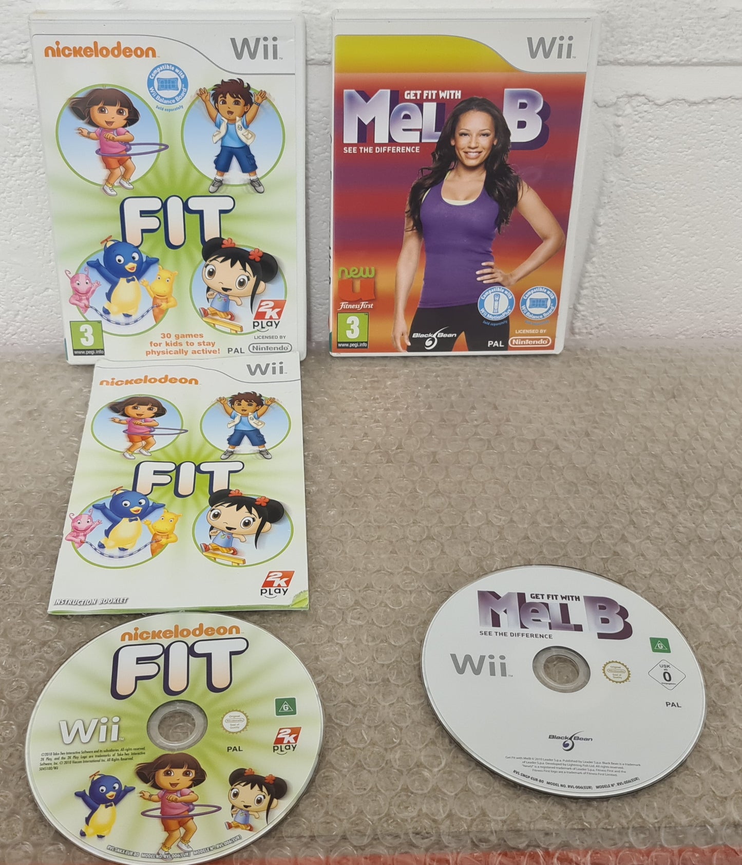 Nickelodeon Fit & Get fit with Mel B Nintendo Wii Game Bundle
