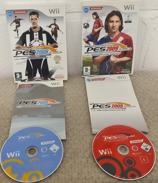 PES Pro Evolution Soccer 2008 & 2009 Nintendo Wii Game Bundle