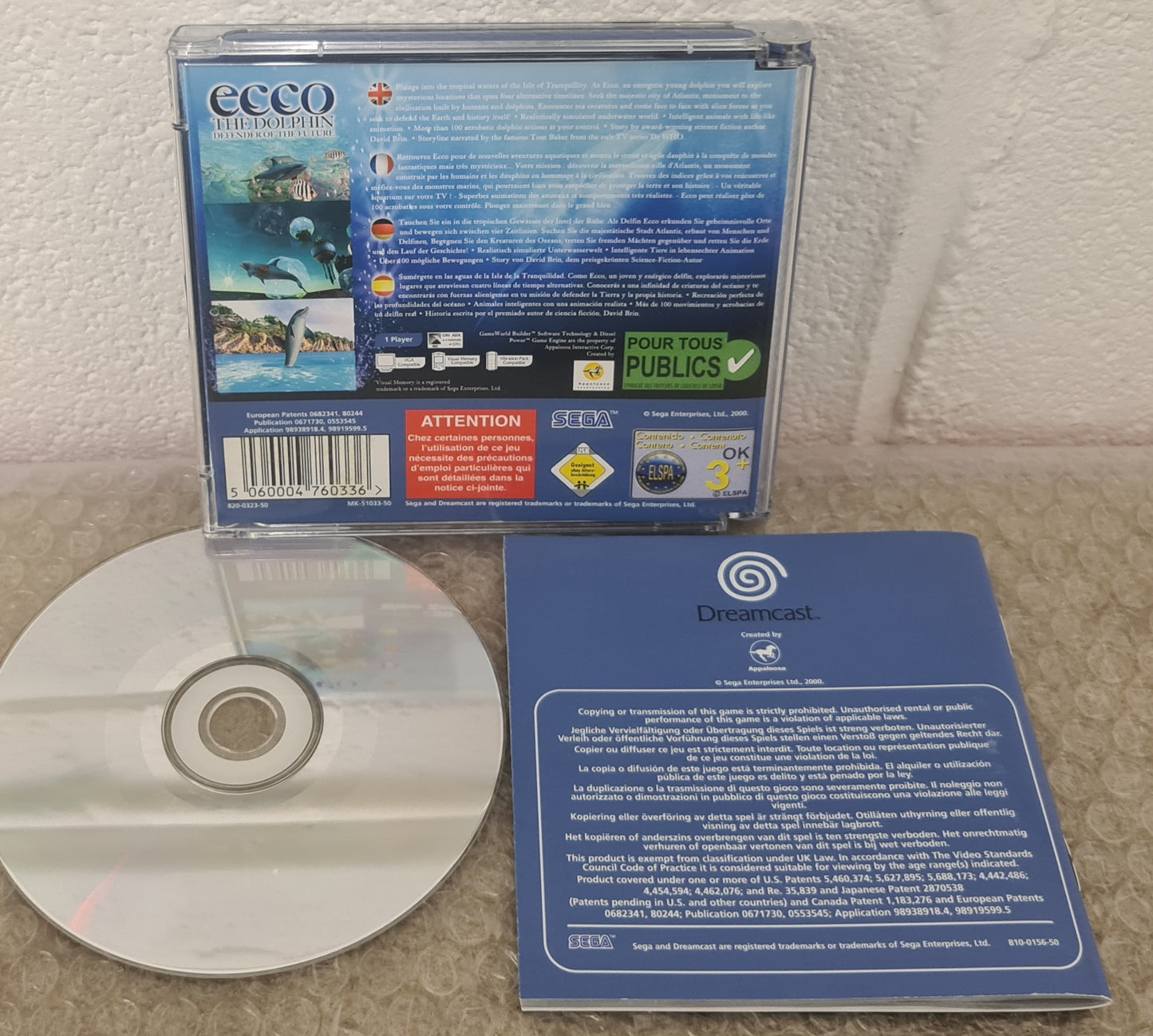 Ecco the Dolphin Defender of the Future Sega Dreamcast Game