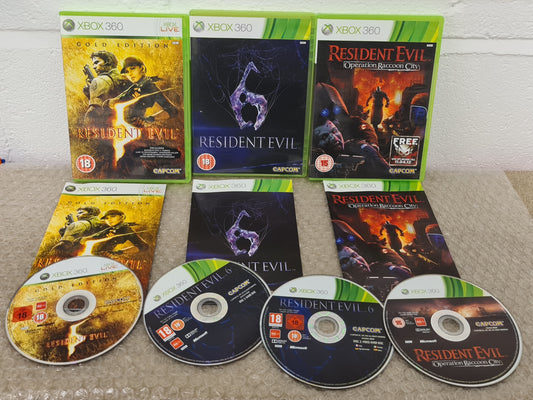 Resident Evil 5, 6 & Operation Racoon City Microsoft Xbox 360 Game Bundle