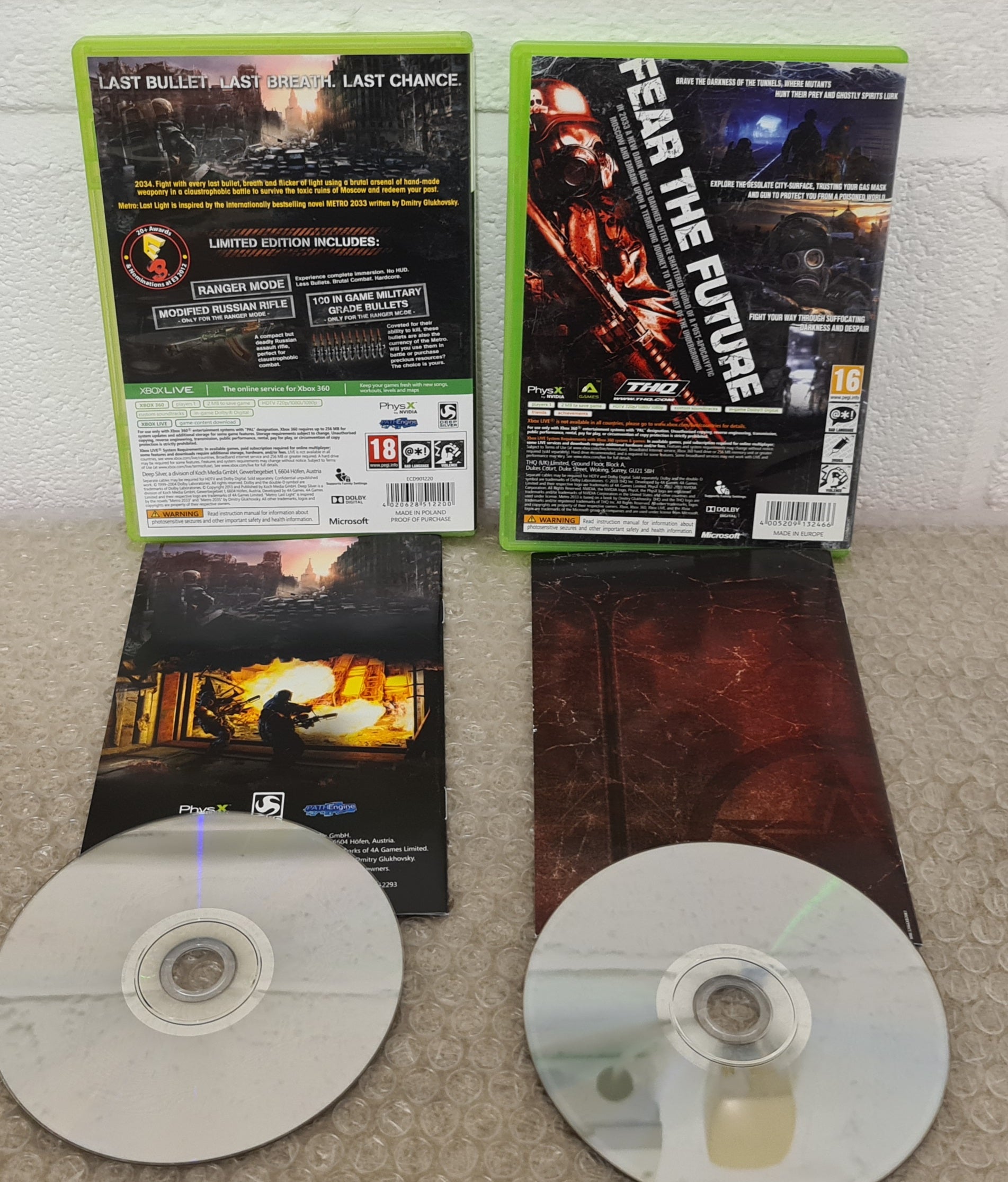 Metro Last Light Limited Edition & 2033 Microsoft Xbox 360 Game Bundle