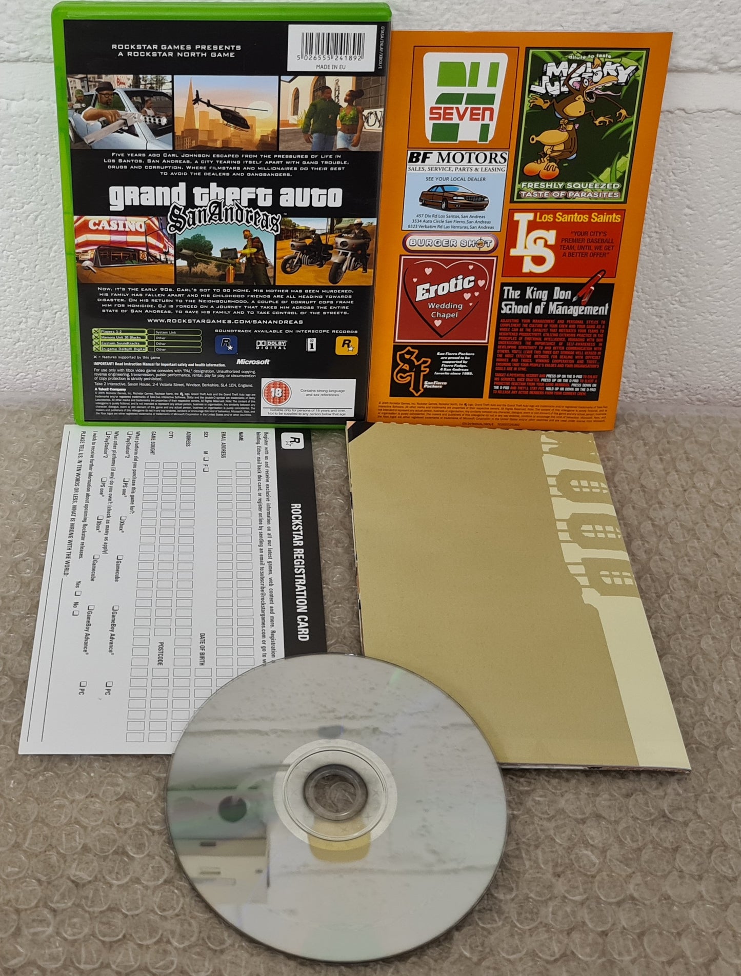 Grand Theft Auto San Andreas with Map Xbox Game