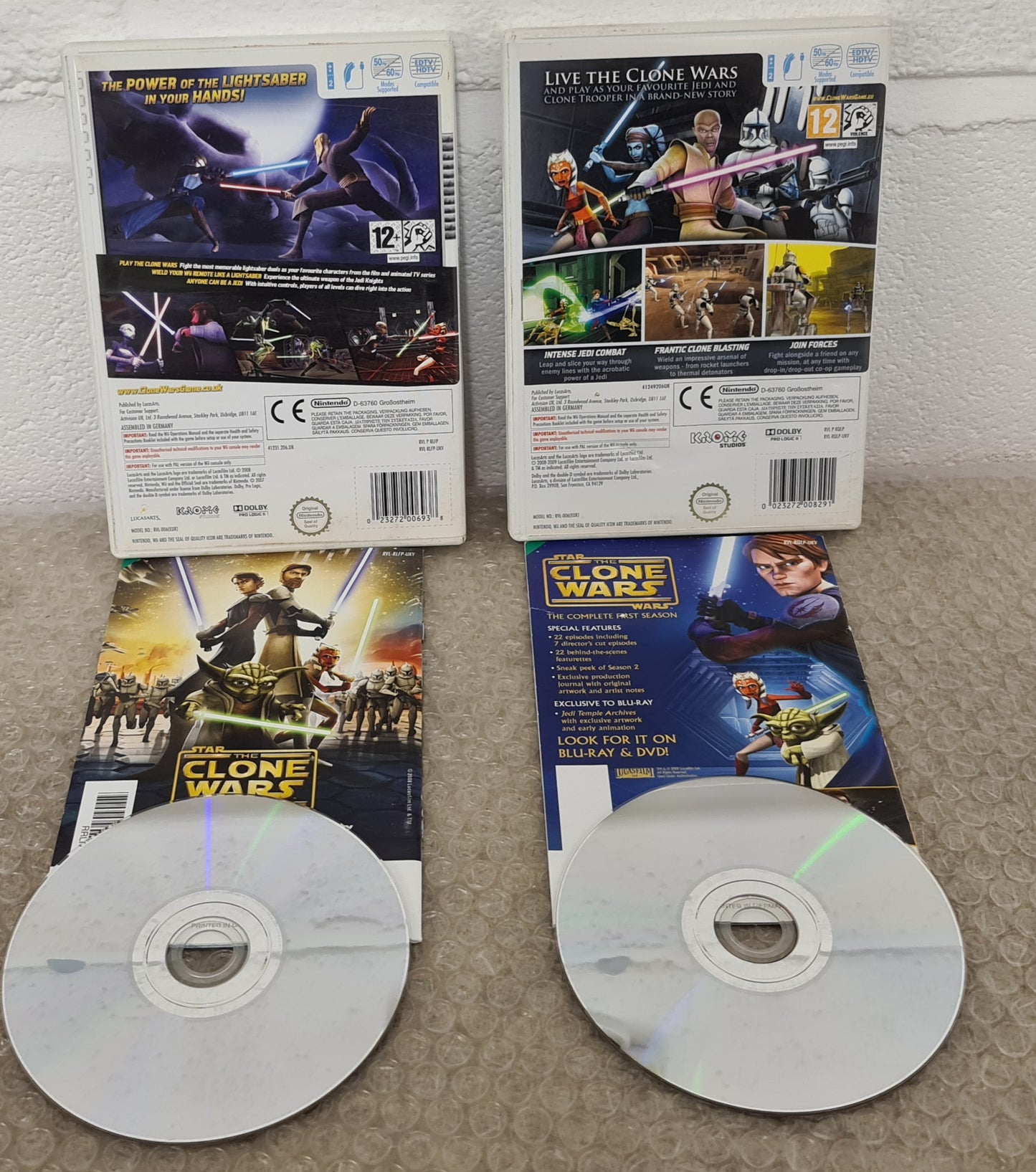 Star Wars Clone Wars Republic Heroes & Lightsaber Duels Nintendo Wii Game Bundle