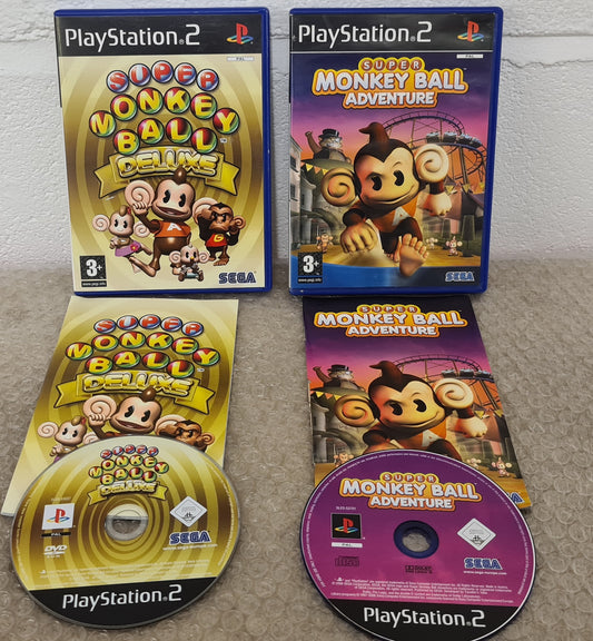 Super Monkey Ball Adventure & Deluxe Sony Playstation 2 (PS2) Game Bundle