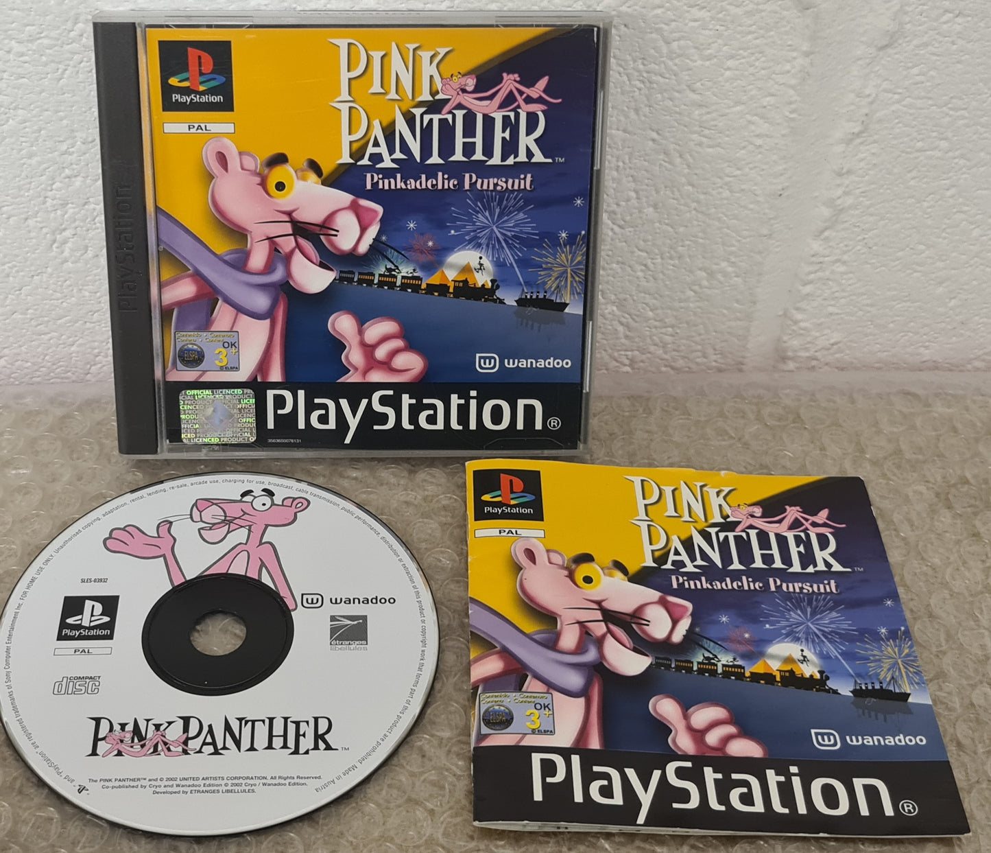 Pink Panther Pinkadelic Pursuit Sony Playstation 1 (PS1) RARE Game