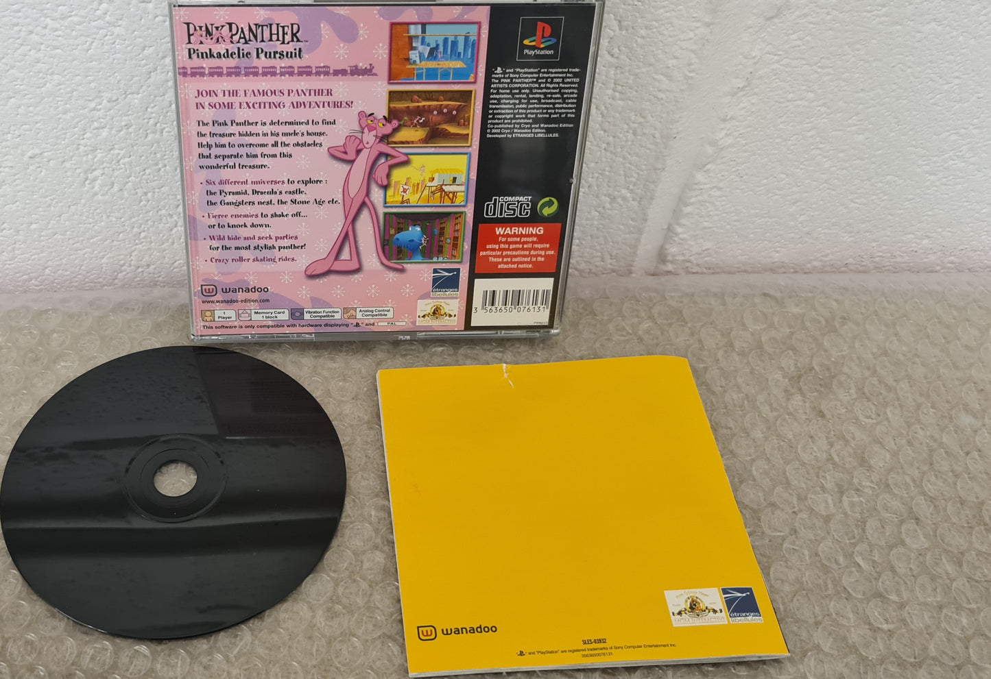 Pink Panther Pinkadelic Pursuit Sony Playstation 1 (PS1) RARE Game