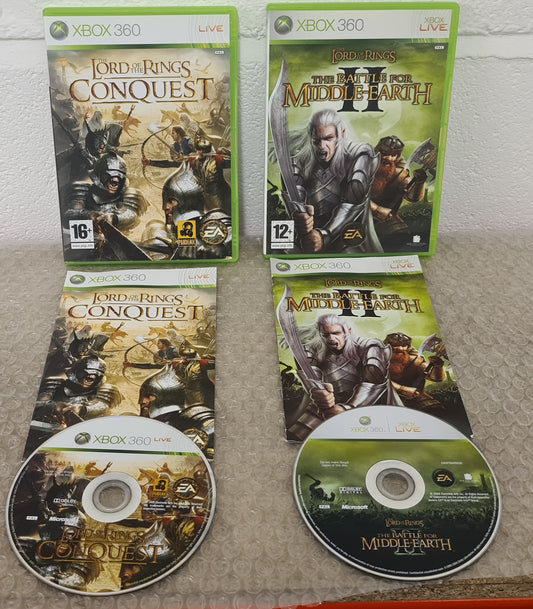 Lord of the Rings Conquest & Battle for Middle Earth II Microsoft Xbox 360 Game Bundle